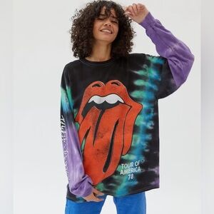 Urban Outfitters The Rolling Stones Tie-dye Long Sleeve Tee women’s size medium